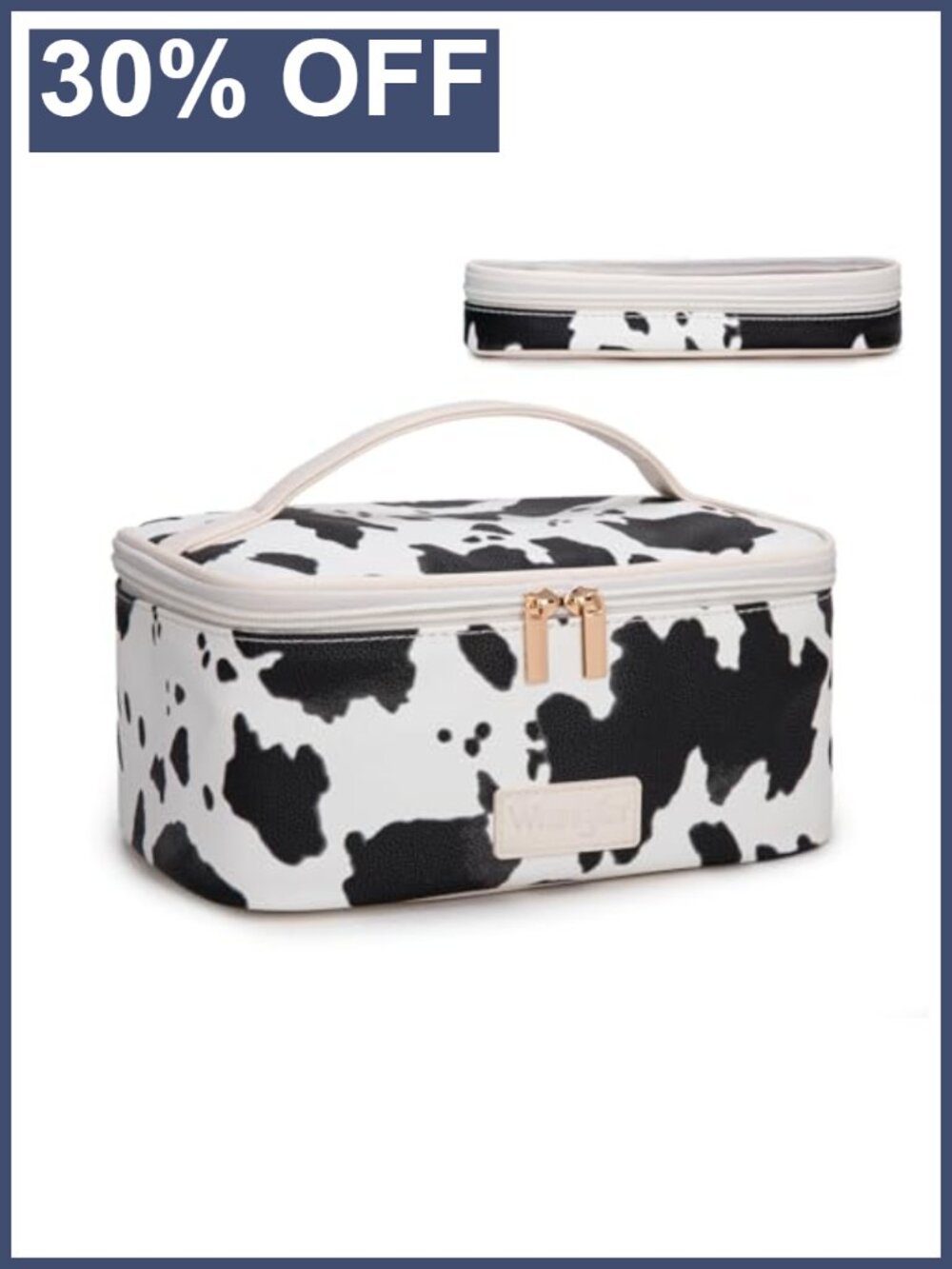 Wrangler Travel Makeup Bag 2pc Set Cosmetic Bag with Brush Holder